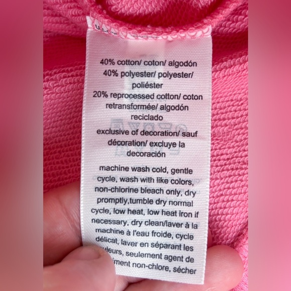 New Tommy Hilfiger Pink Gingham Sleeve Cold Shoulder Sweatshirt Shirt Medium - Picture 4 of 6